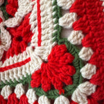 Close-up of the raised border stitches on the red crochet tote bag — handmade by Ana Chic