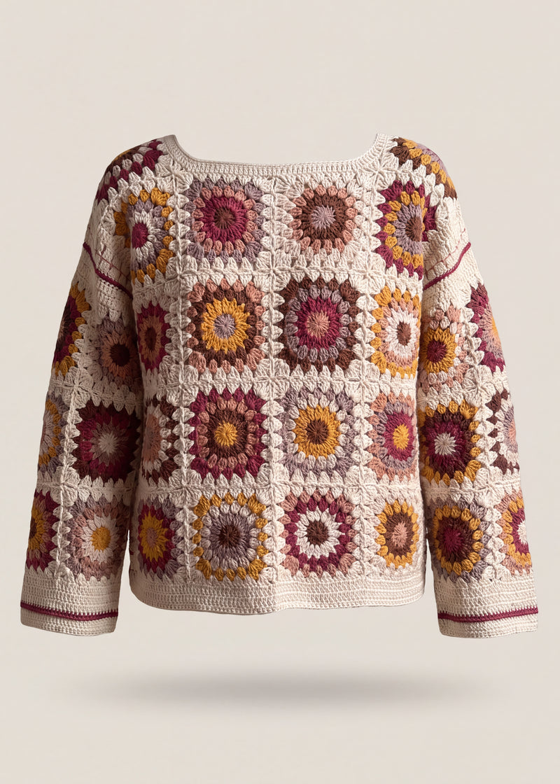 Handmade organic cotton crochet jumper by Ana Chic