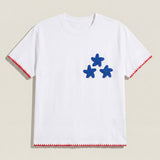 Handmade organic cotton t-shirt with crochet accents by Ana Chic