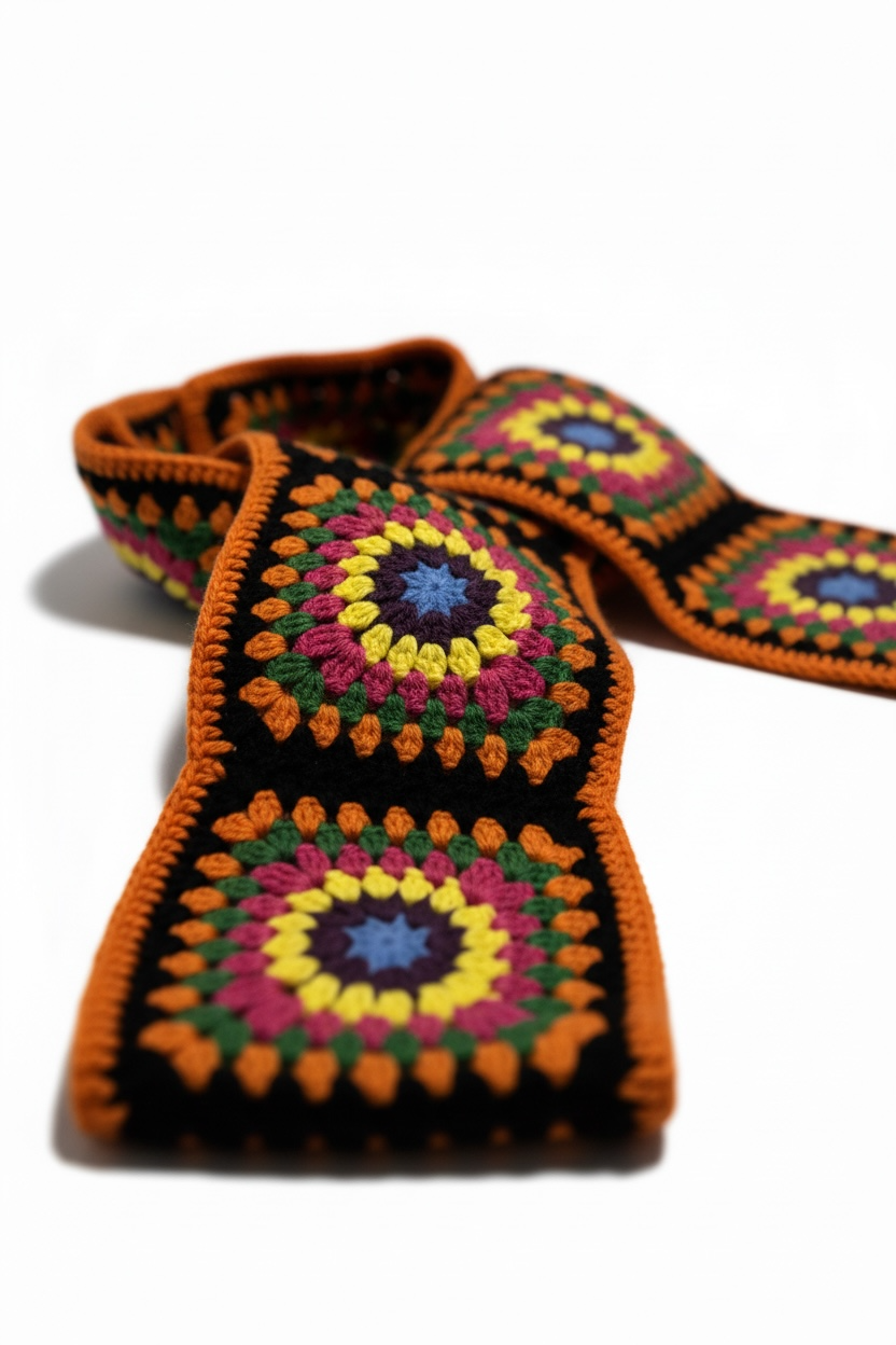 Crocheted Scarf — handmade organic cotton crochet accessories by Ana Chic, detail 2