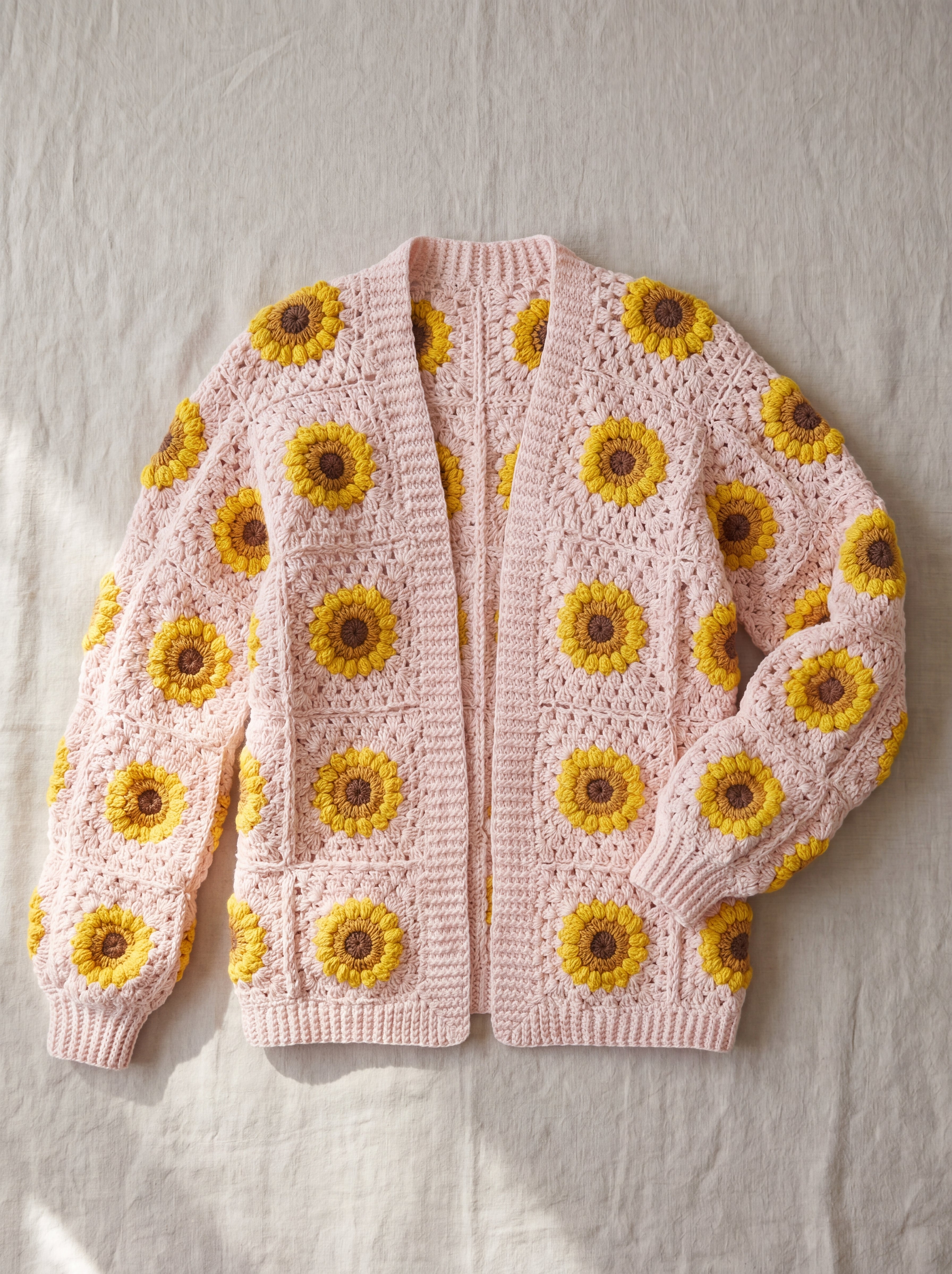 Handmade organic cotton cardigan (Pink) by Ana Chic