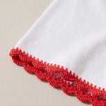 Handmade organic cotton t-shirt with crochet accents by Ana Chic