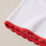 Handmade organic cotton t-shirt with crochet accents by Ana Chic