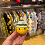 Handmade organic cotton crochet duck keychain by Ana Chic