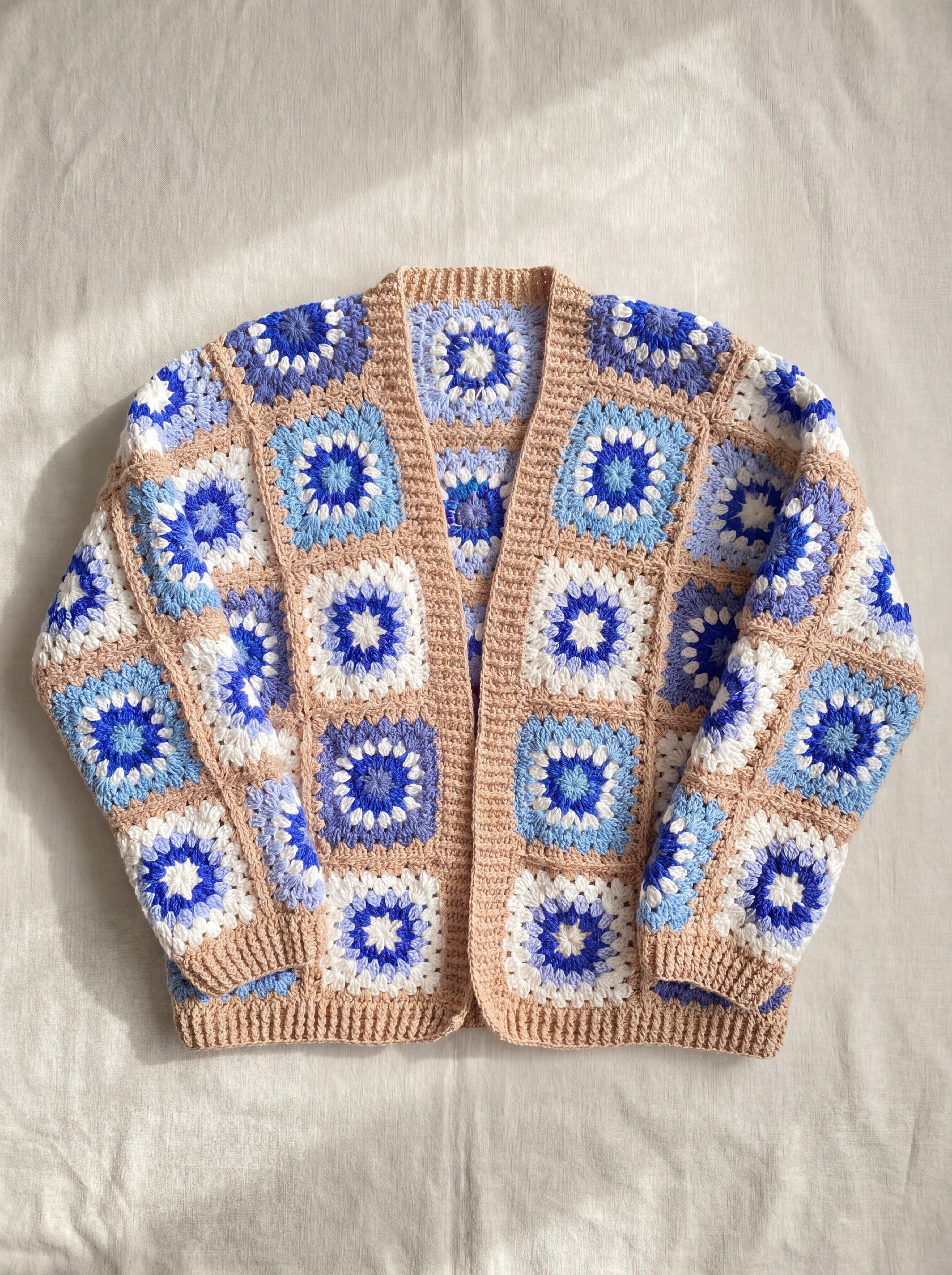Handmade organic cotton cardigan (Beige) by Ana Chic