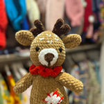 Handmade organic cotton crochet reindeer christmas toy by Ana Chic