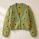 Handmade organic cotton cardigan (Green) by Ana Chic
