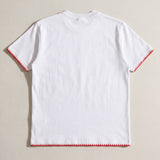 Handmade organic cotton t-shirt with crochet accents by Ana Chic