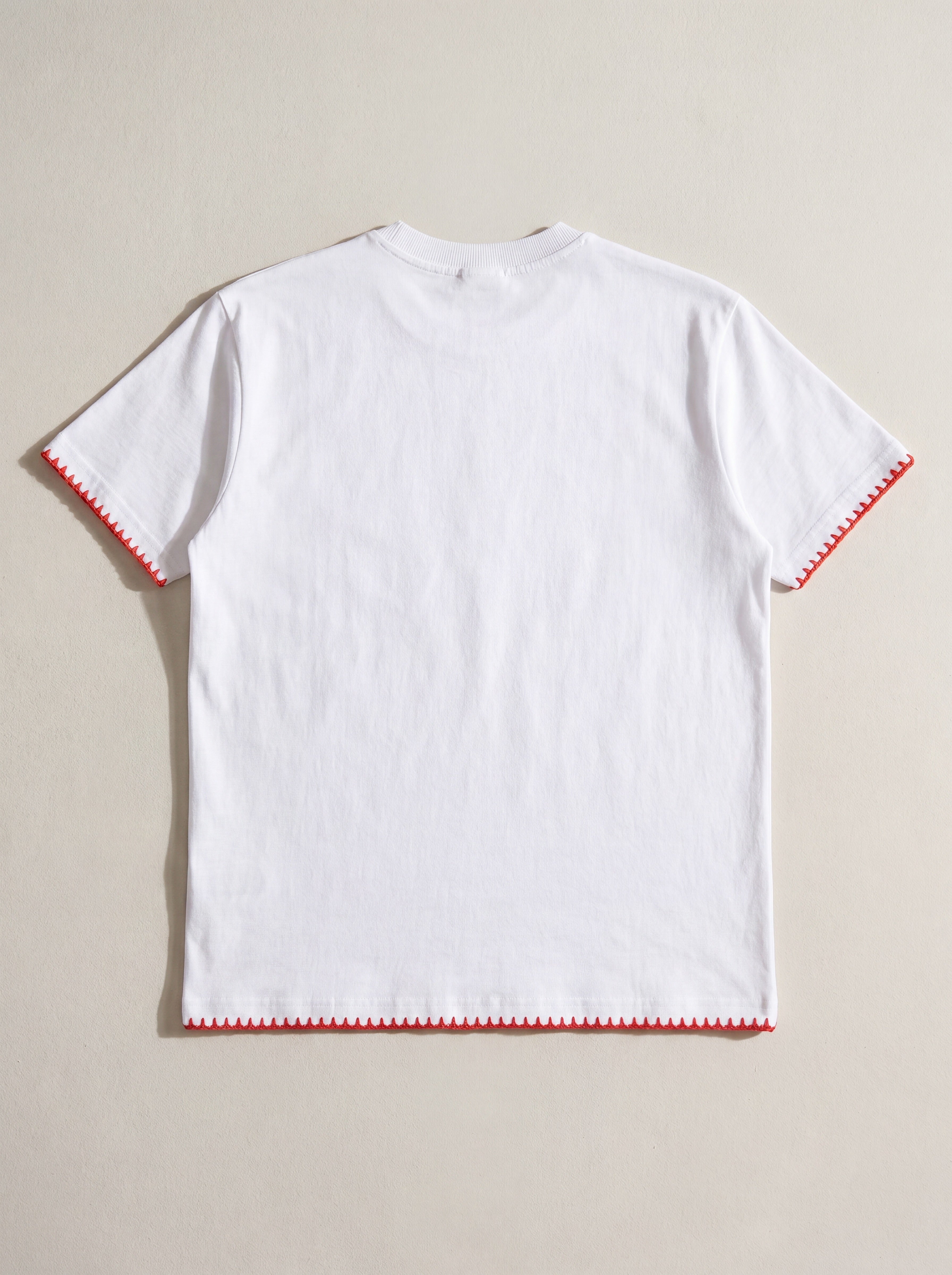 Handmade organic cotton t-shirt with crochet accents by Ana Chic