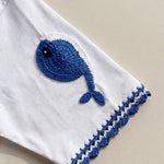 Handmade organic cotton t-shirt with crochet accents by Ana Chic