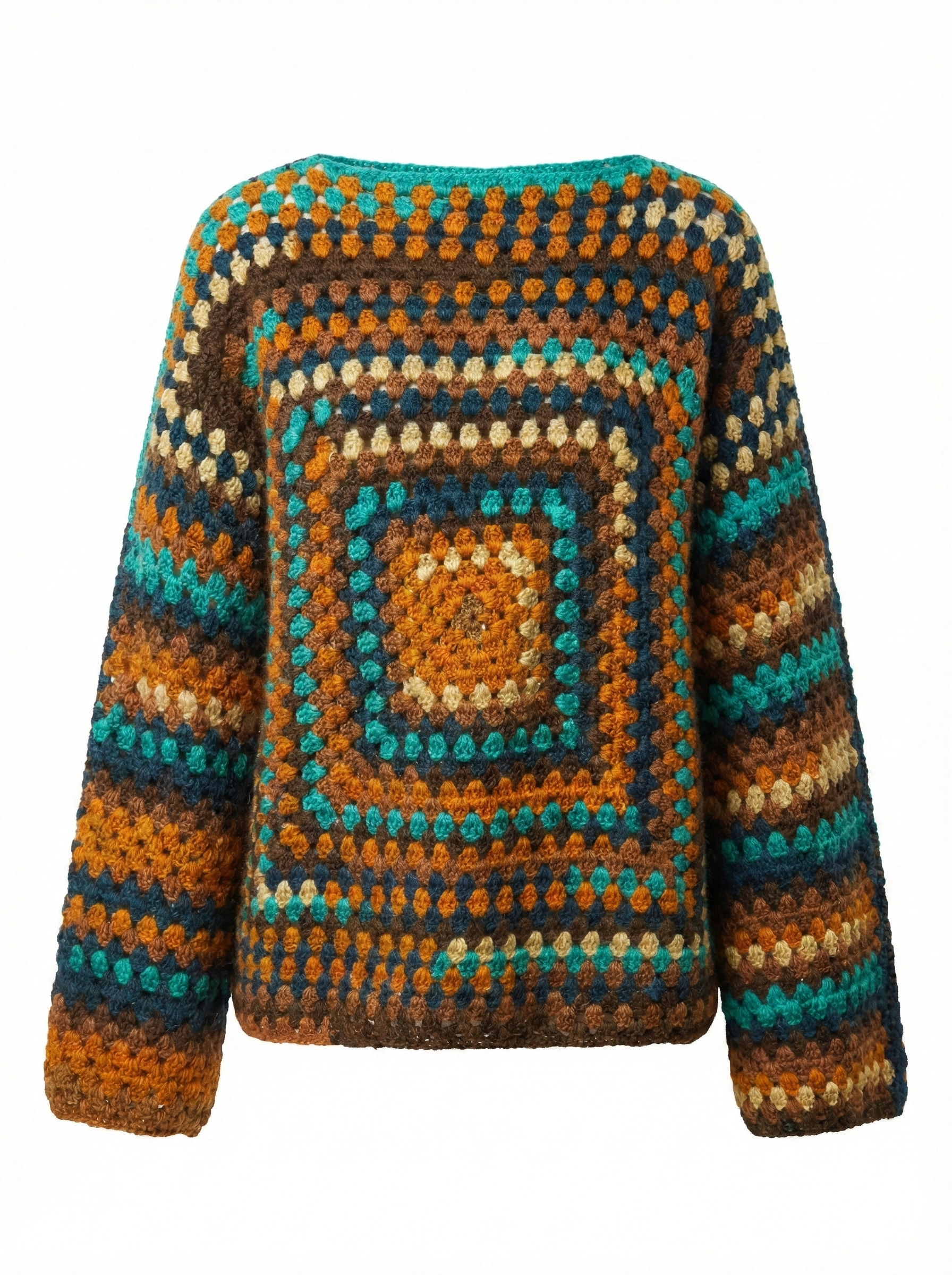 Teal – Chunky Wool Crochet Jumper — handmade chunky wool crochet jumper by Ana Chic