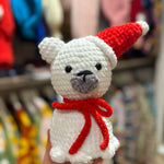 Handmade organic cotton crochet white bear toy by Ana Chic