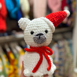 Handmade organic cotton crochet white bear toy by Ana Chic