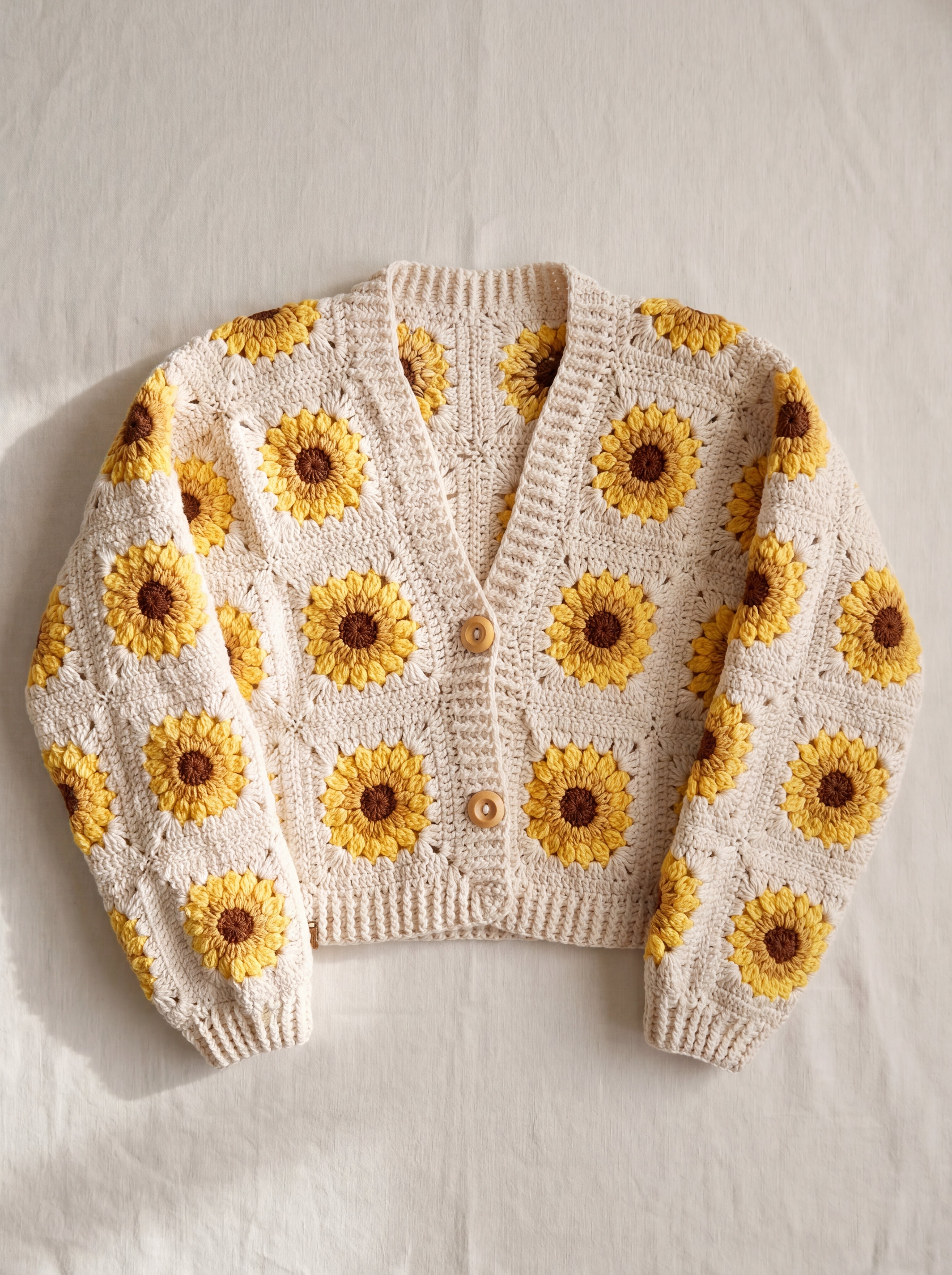 Handmade organic cotton cardigan (Beige) by Ana Chic
