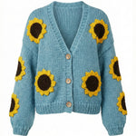 Sunflower  – Chunky Wool Hand-Knitted Cardigan — handmade chunky wool hand-knit cardigan by Ana Chic