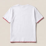 Handmade organic cotton t-shirt with crochet accents by Ana Chic