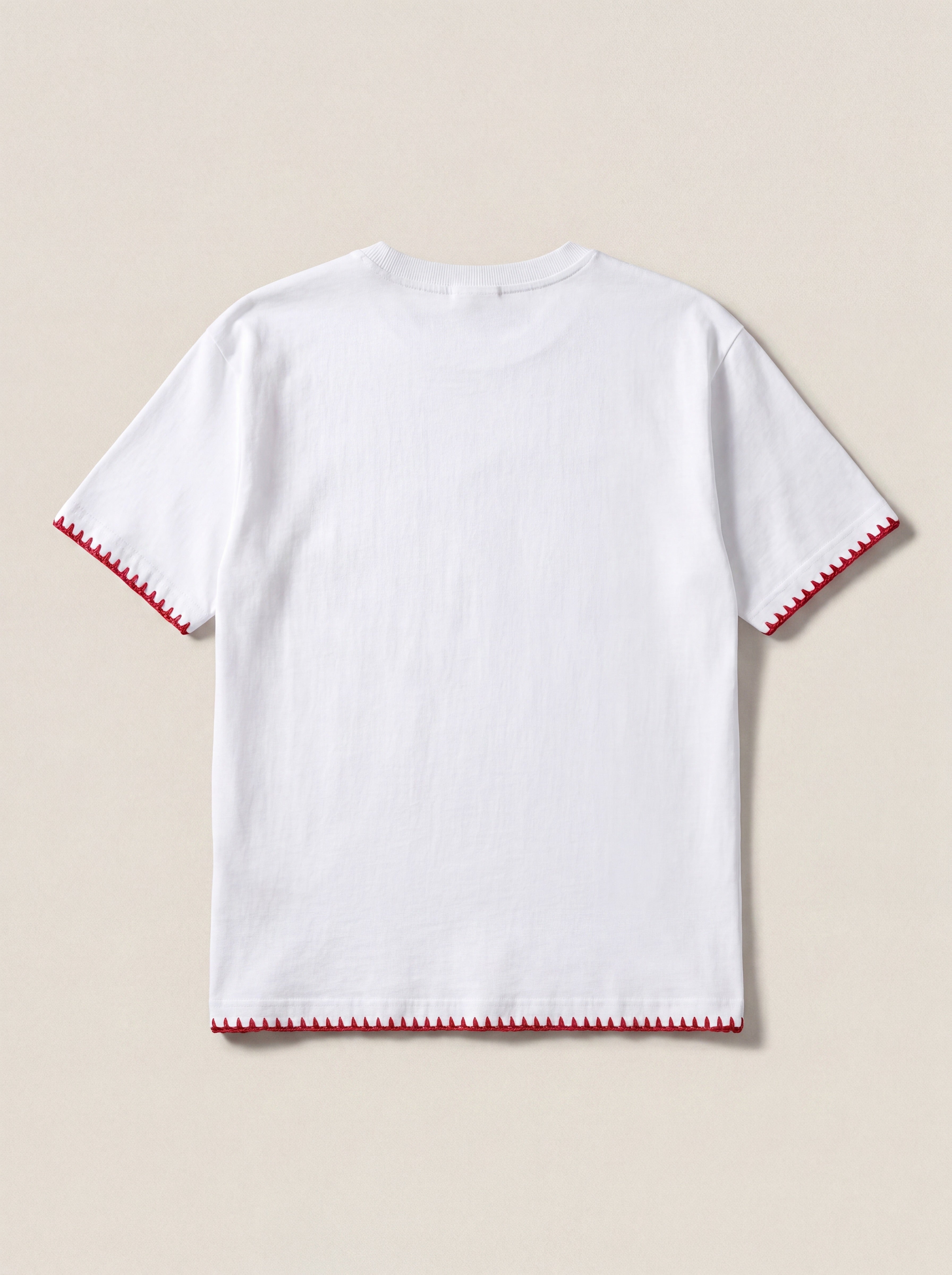 Handmade organic cotton t-shirt with crochet accents by Ana Chic