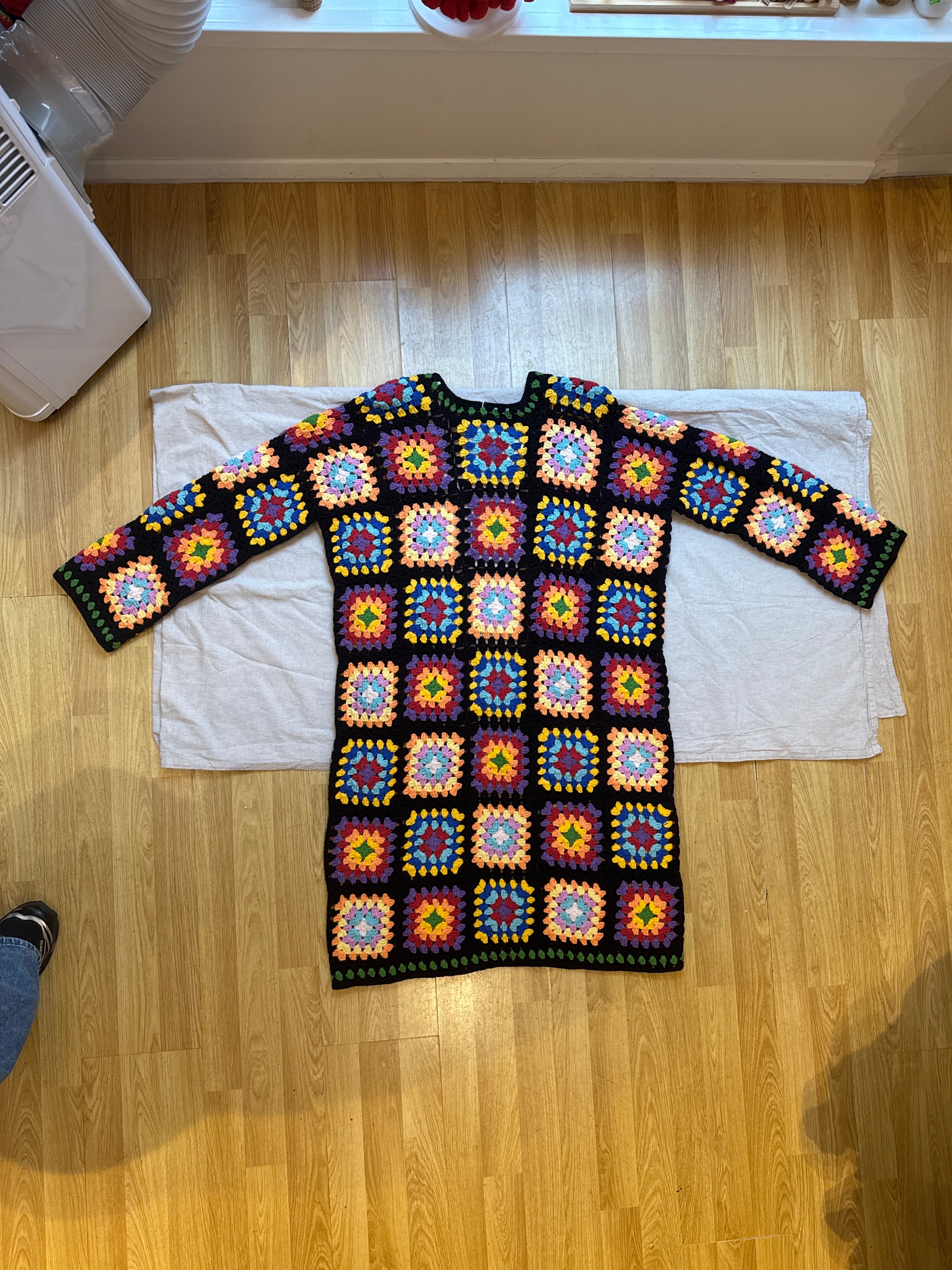 Handmade  by Ana Chic - Long black granny cardigan