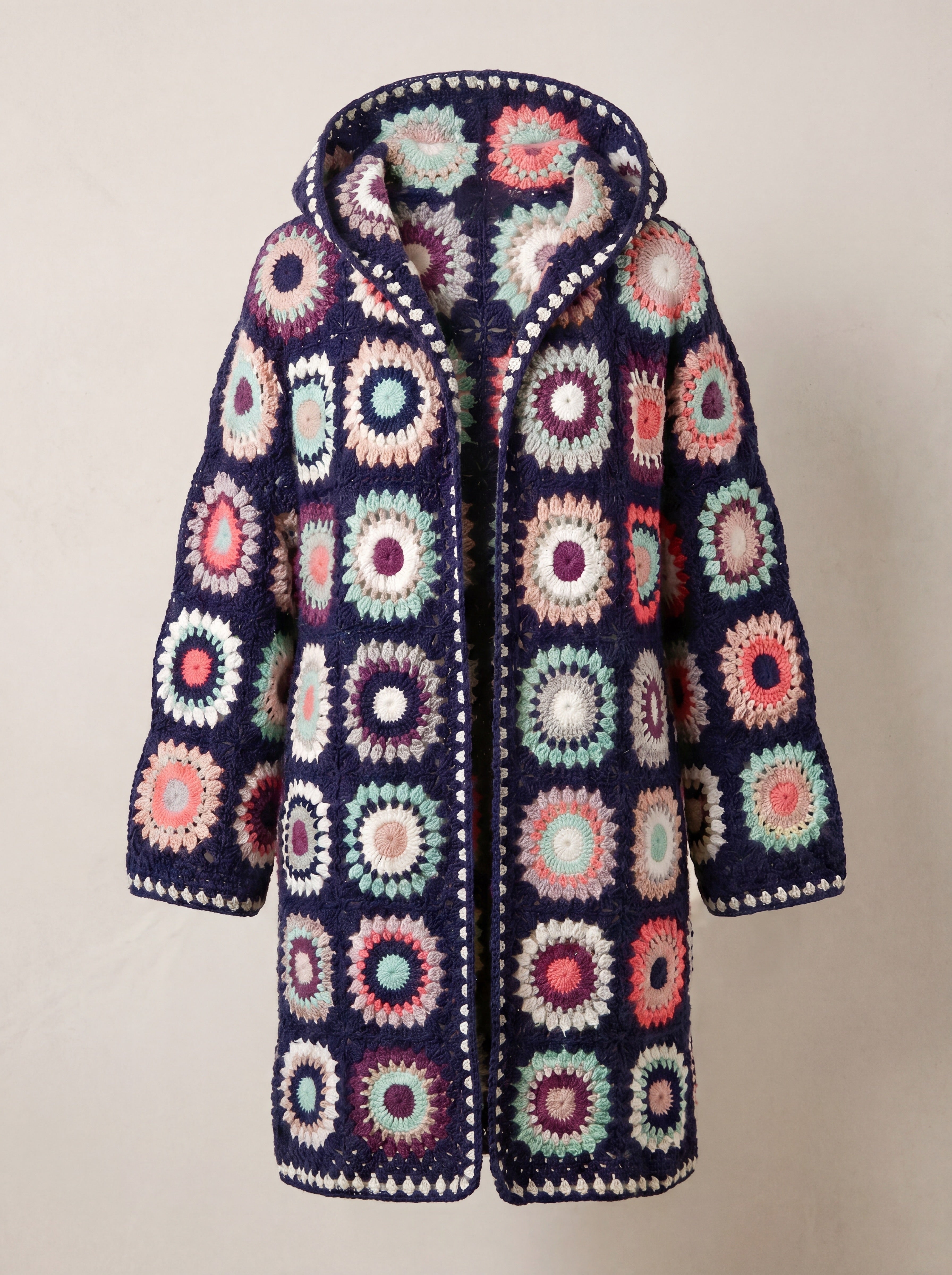 Handmade organic cotton crochet coat by Ana Chic