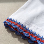 Handmade organic cotton t-shirt with crochet accents by Ana Chic