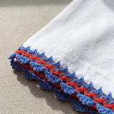 Handmade organic cotton t-shirt with crochet accents by Ana Chic