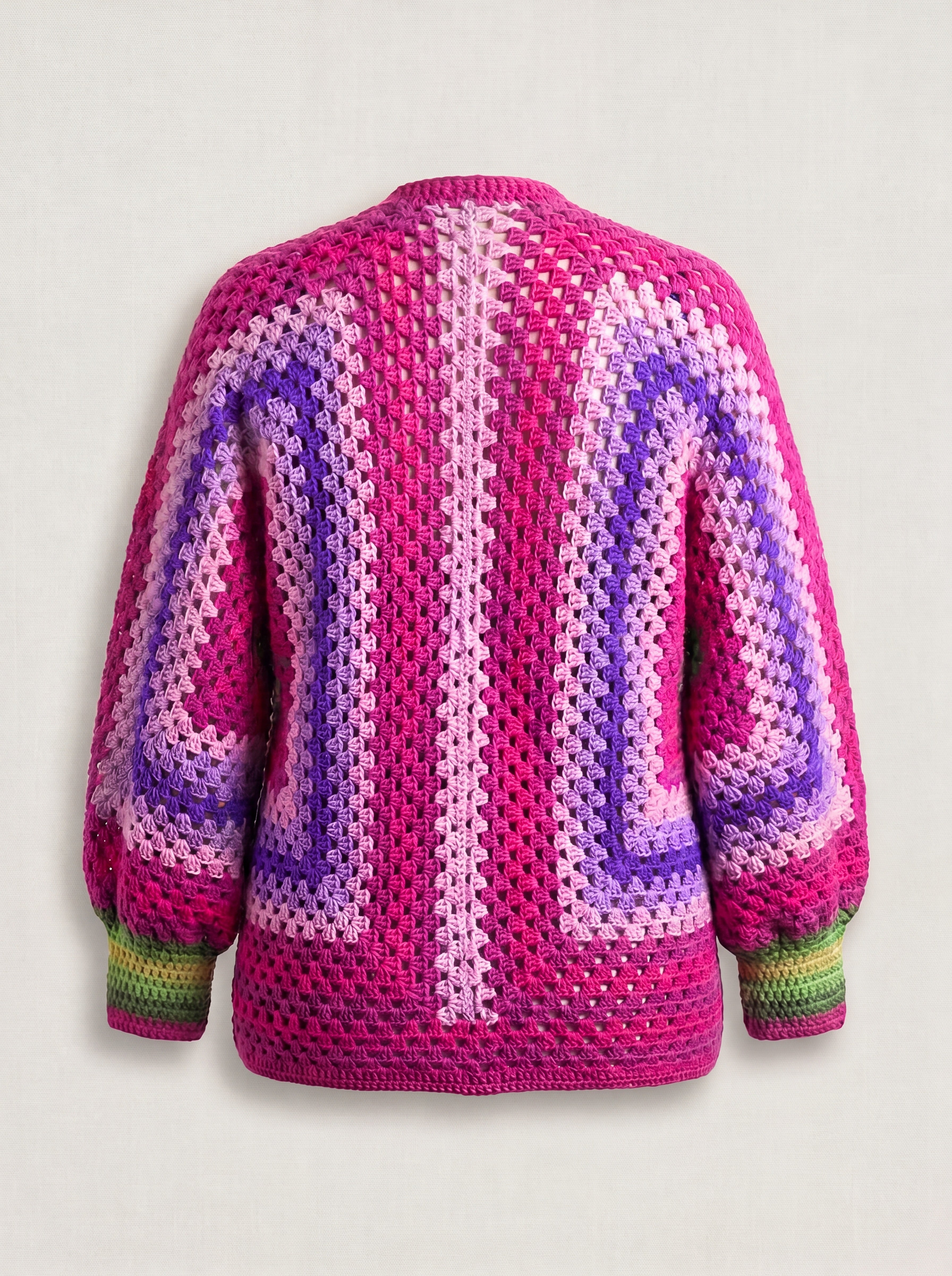 Handmade organic cotton crochet cardigan by Ana Chic
