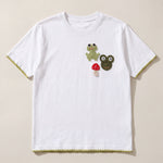 Handmade organic cotton t-shirt with crochet accents by Ana Chic