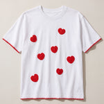 Handmade organic cotton t-shirt with crochet accents by Ana Chic