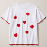 Handmade organic cotton t-shirt with crochet accents by Ana Chic
