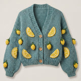Handmade organic cotton crochet cardigan by Ana Chic
