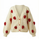 Strawberry Knitted Cardigan