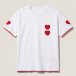 Handmade organic cotton t-shirt with crochet accents by Ana Chic
