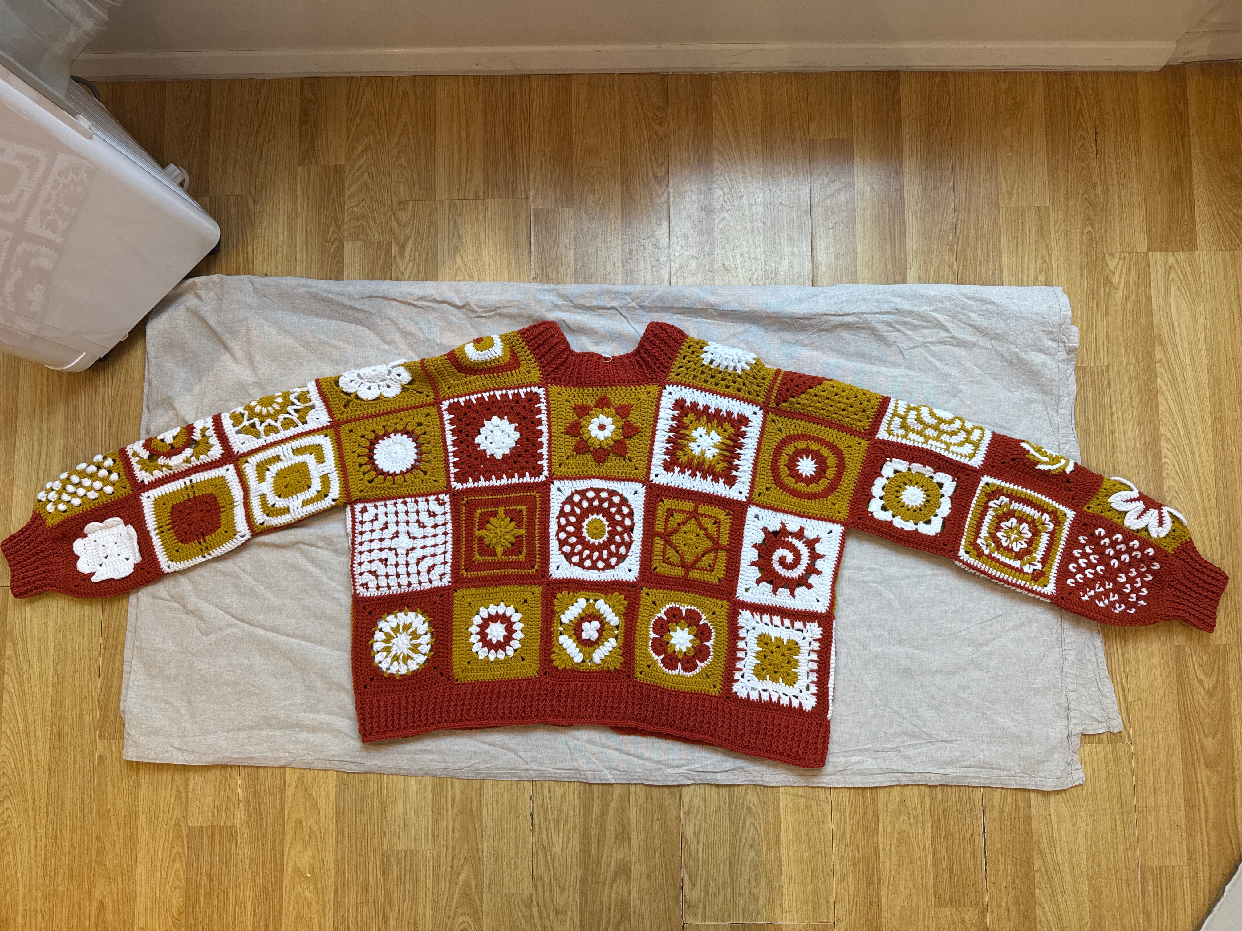 Handmade Cardigan by Ana Chic - Leyla mandala cardigan orange