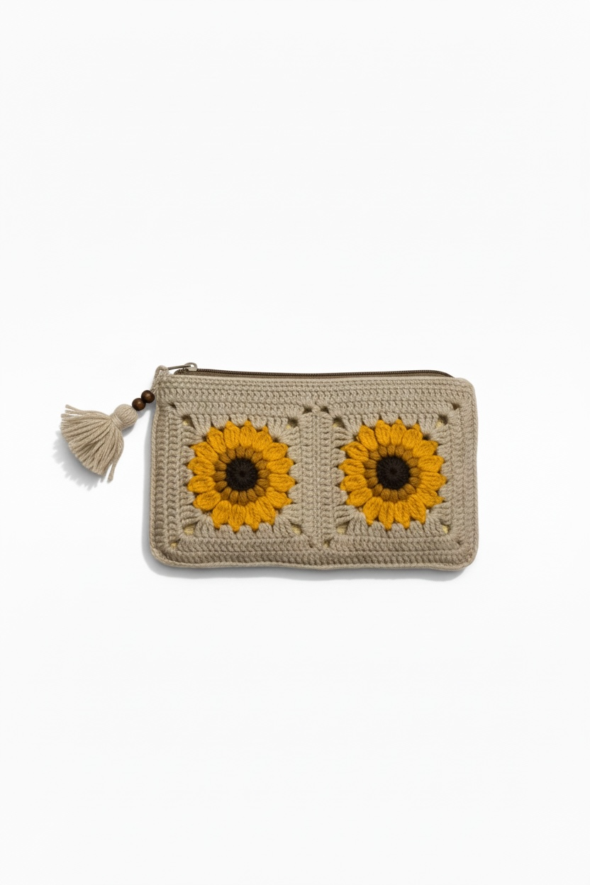 Pencil case — handmade organic cotton crochet accessories by Ana Chic