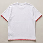 Handmade organic cotton t-shirt with crochet accents by Ana Chic