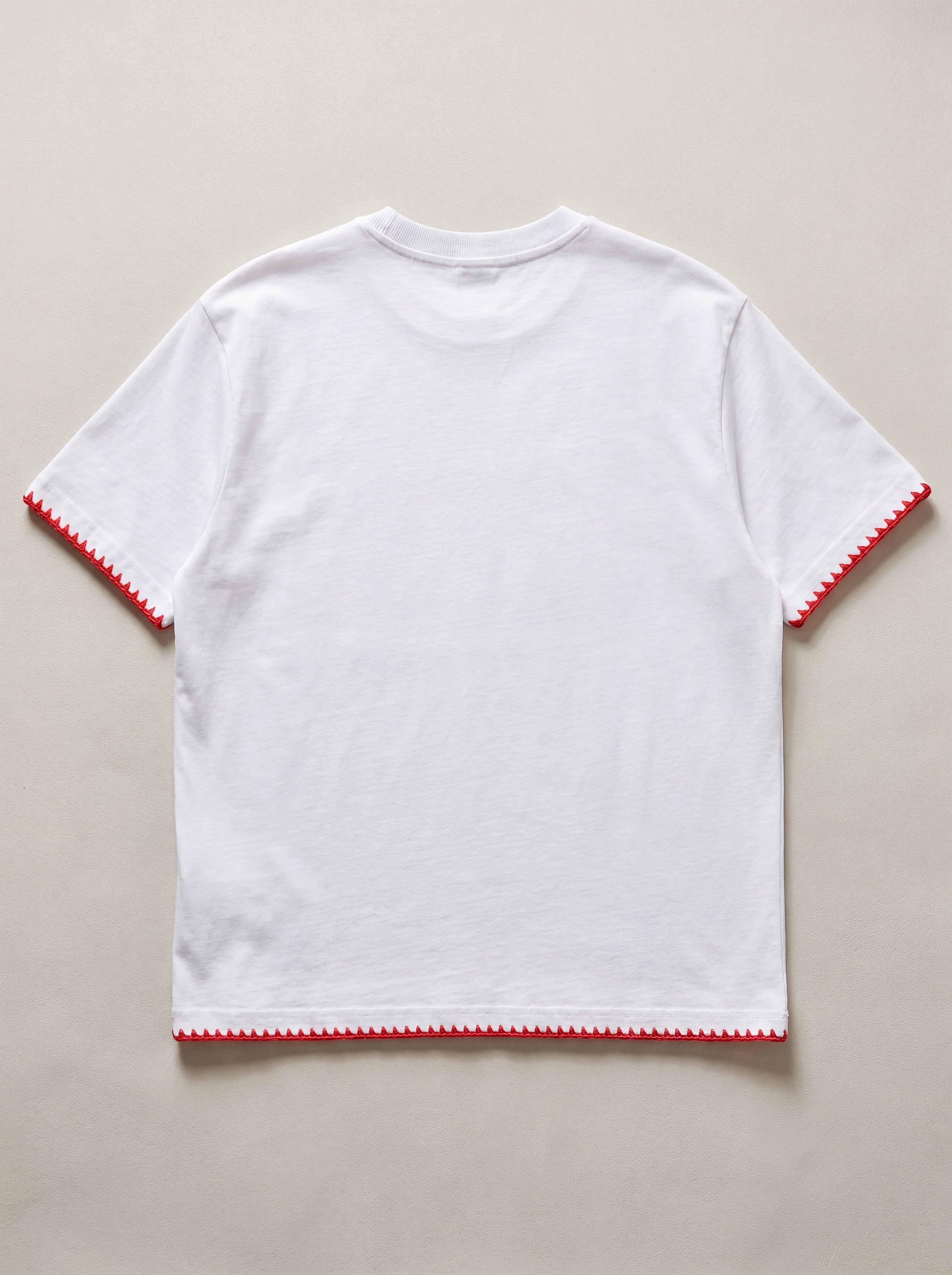 Handmade organic cotton t-shirt with crochet accents by Ana Chic