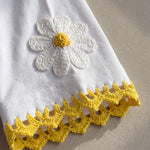 Handmade organic cotton t-shirt with crochet accents by Ana Chic