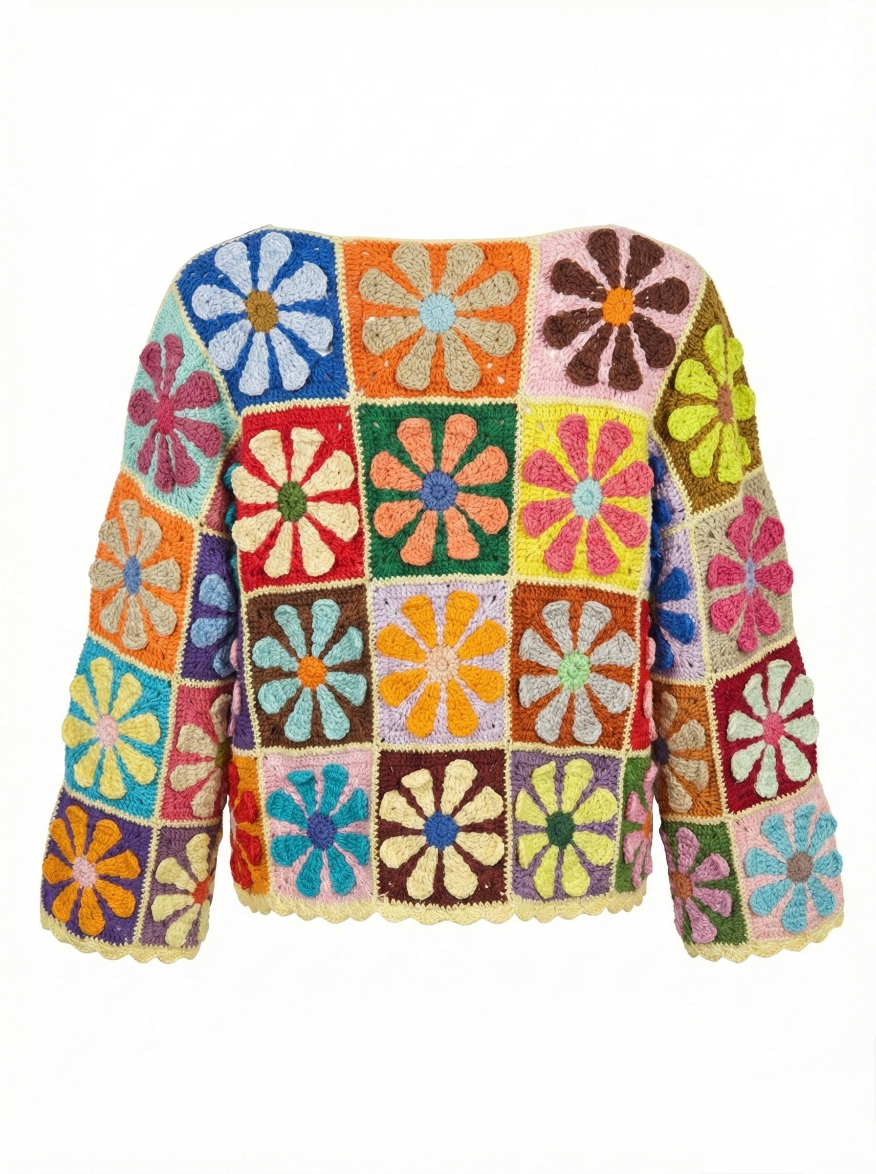 Flower jumper — handmade organic cotton crochet jumper by Ana Chic
