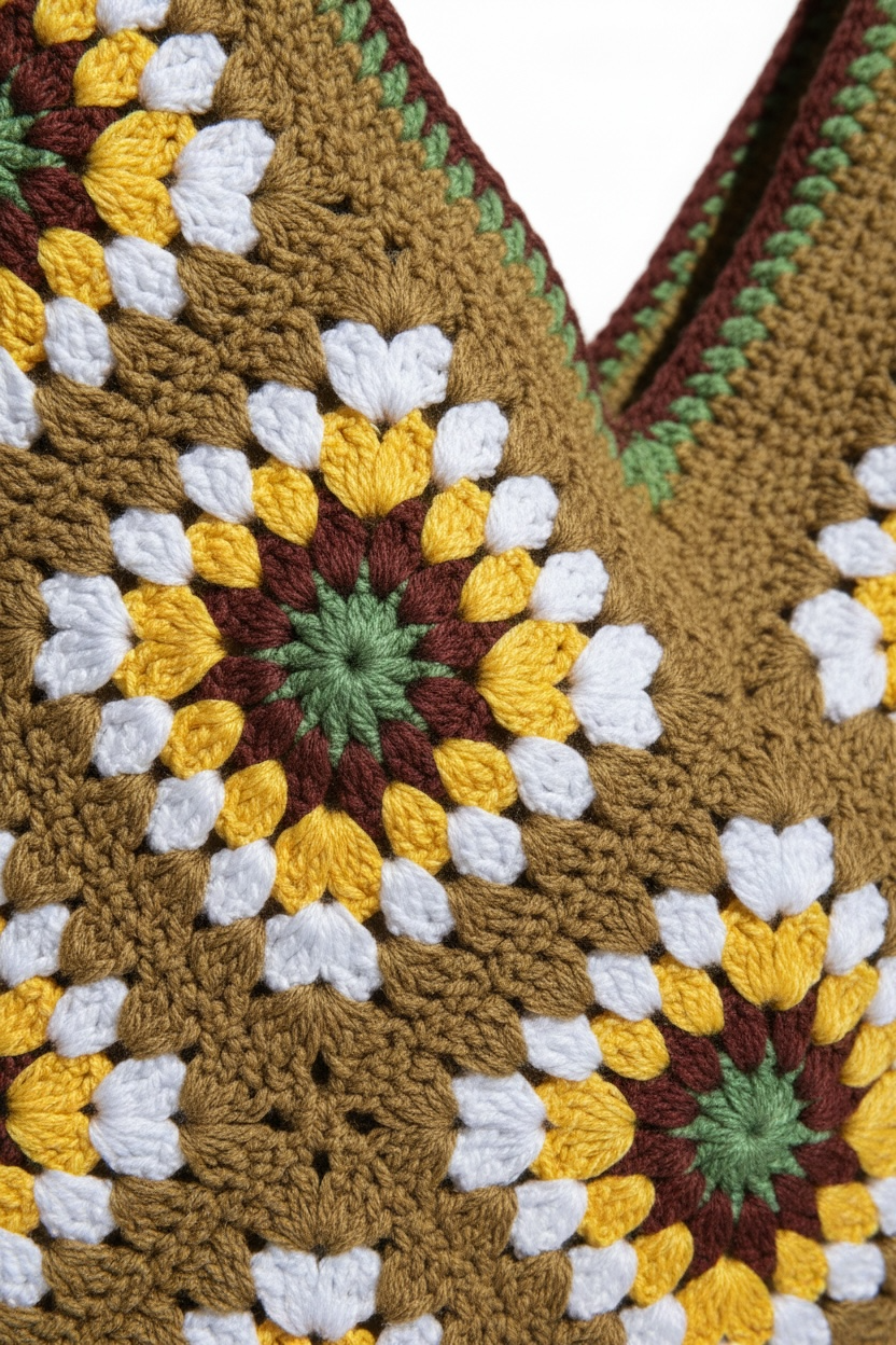 Granny Bag — handmade organic cotton crochet bag by Ana Chic, detail 3