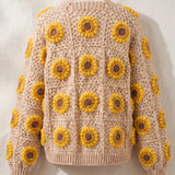 Handmade organic cotton cardigan (Beige) by Ana Chic