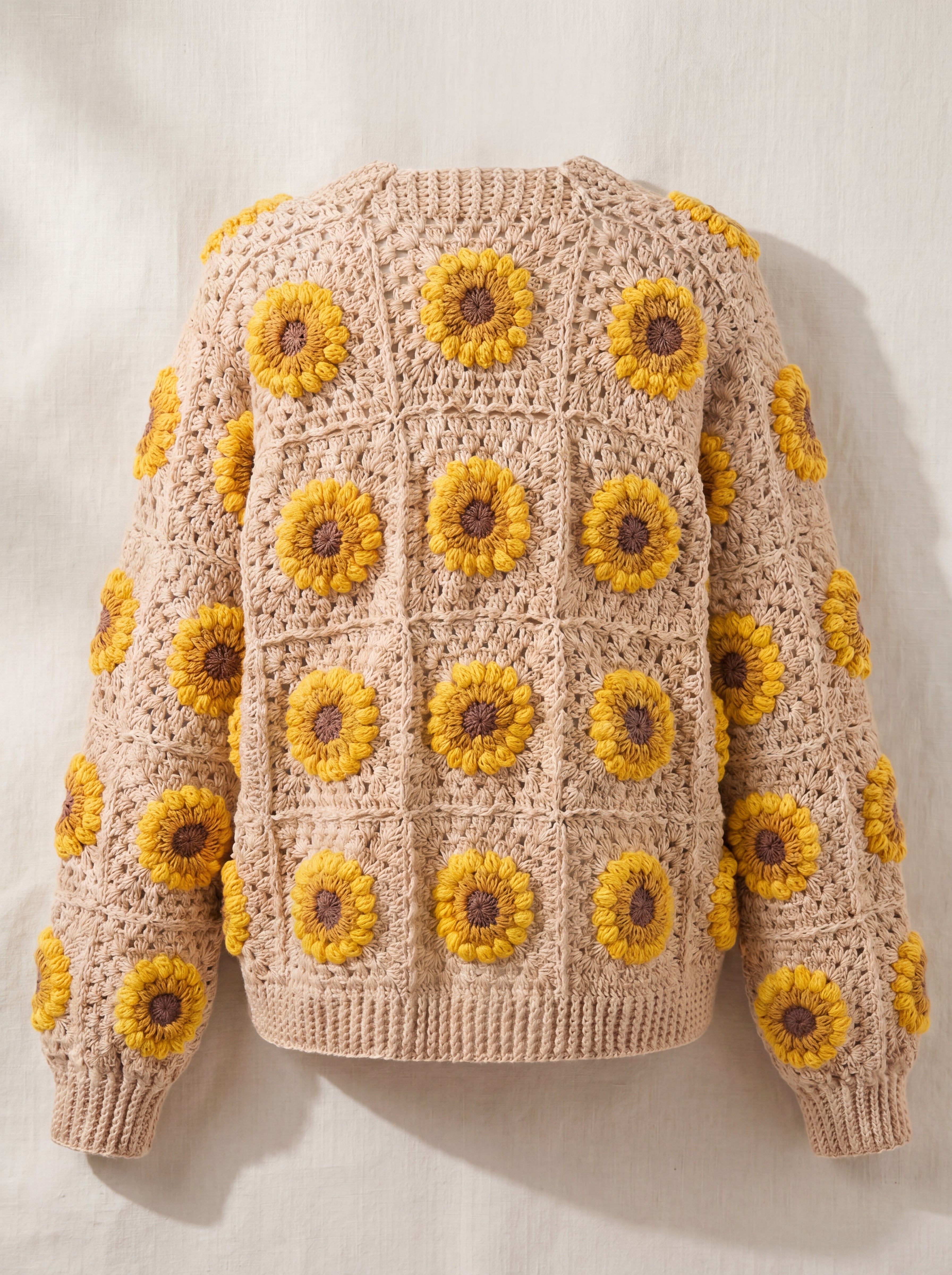 Handmade organic cotton cardigan (Beige) by Ana Chic