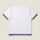 Handmade organic cotton t-shirt with crochet accents by Ana Chic