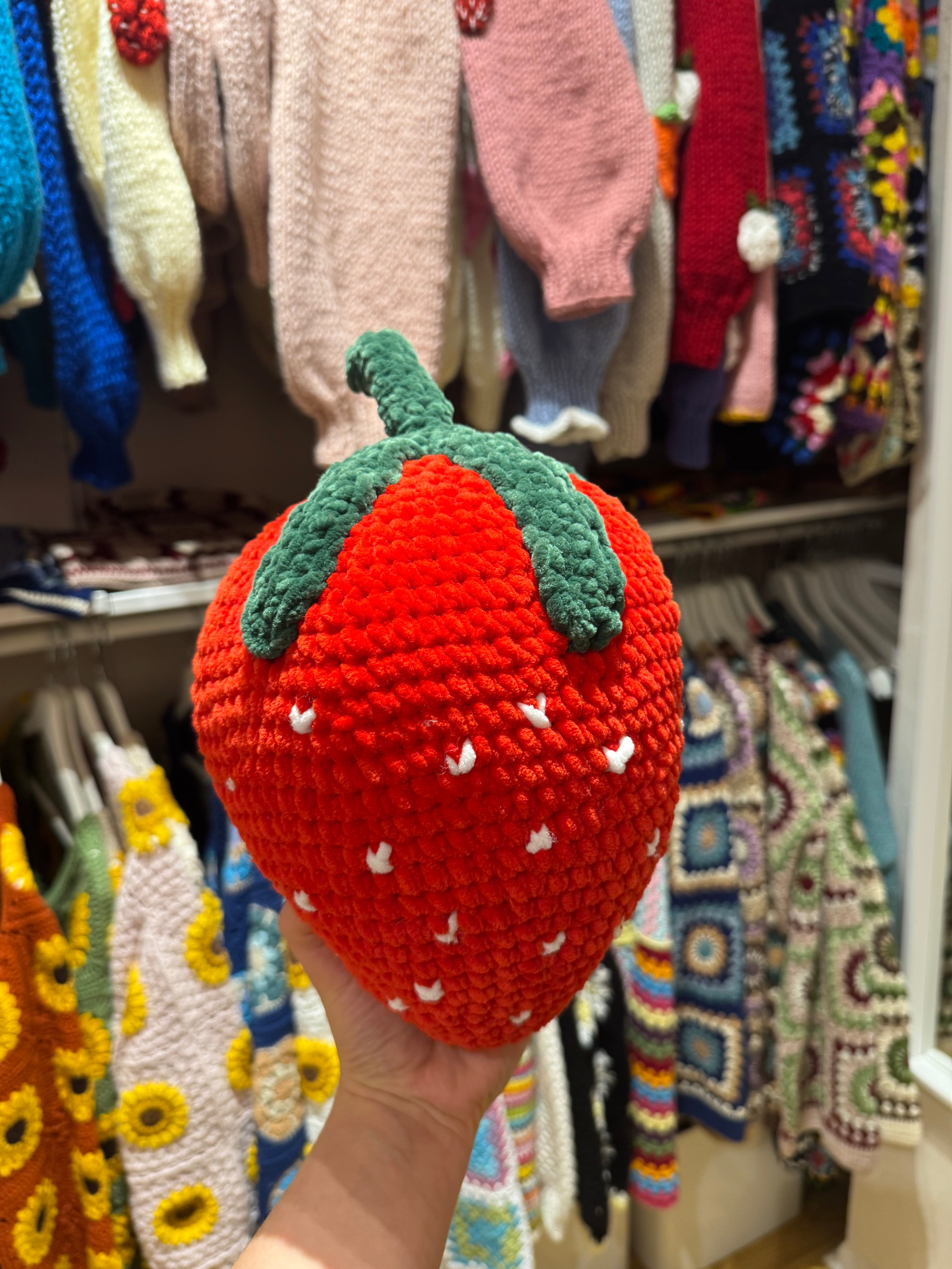 Handmade organic cotton crochet strawberry by Ana Chic