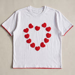 Handmade organic cotton t-shirt with crochet accents by Ana Chic