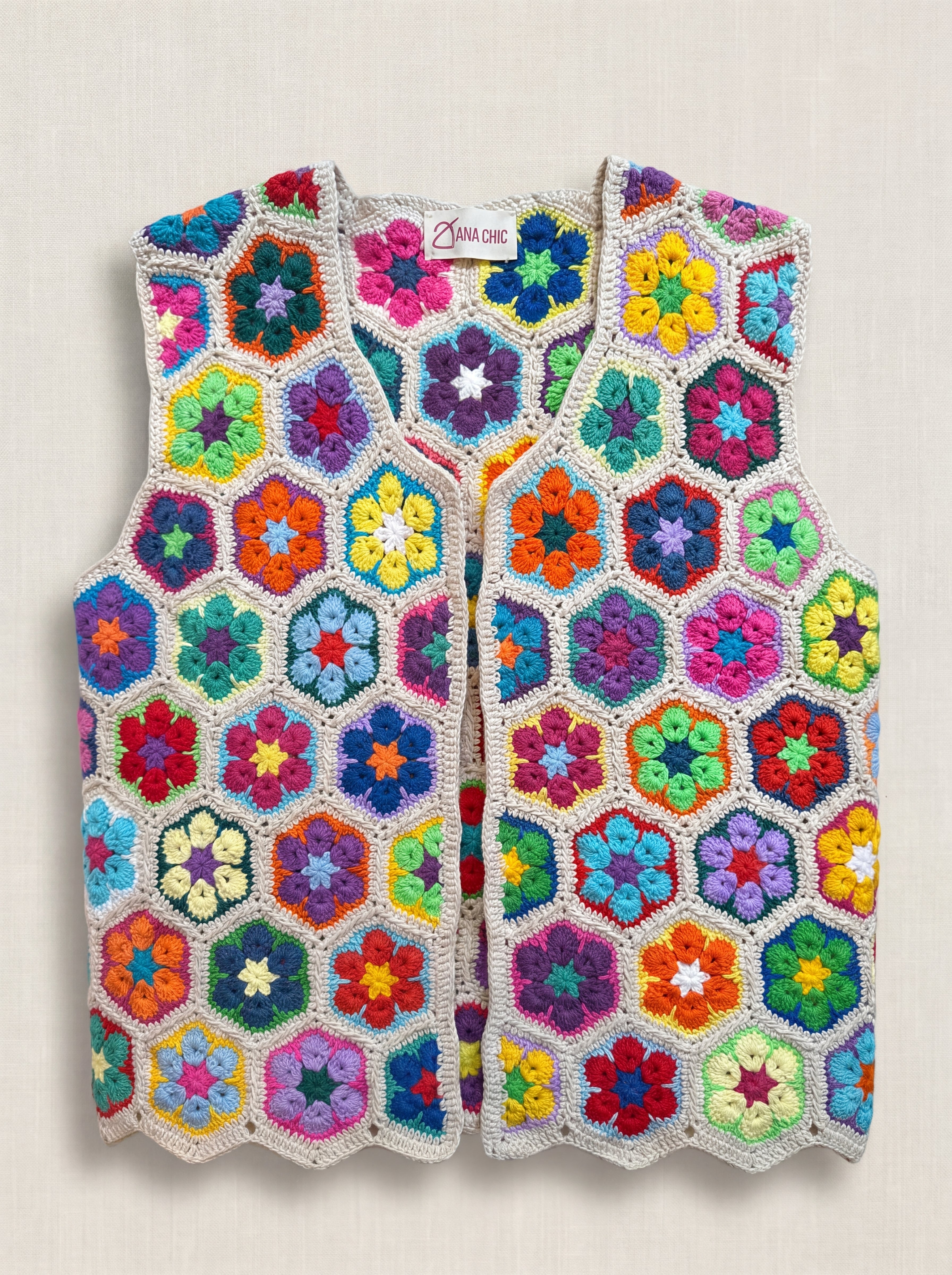 Handmade organic cotton vest by Ana Chic