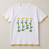 Handmade organic cotton t-shirt with crochet accents by Ana Chic
