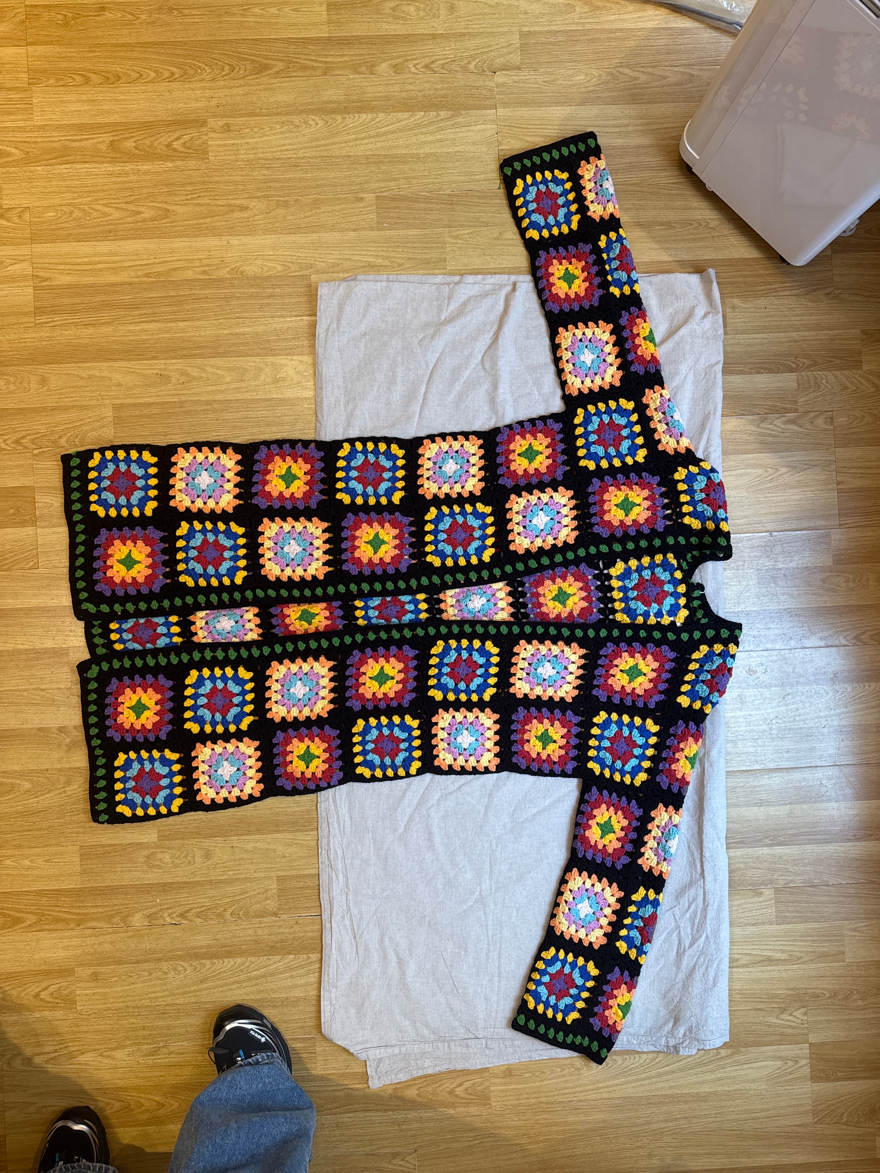 Handmade  by Ana Chic - Long black granny cardigan