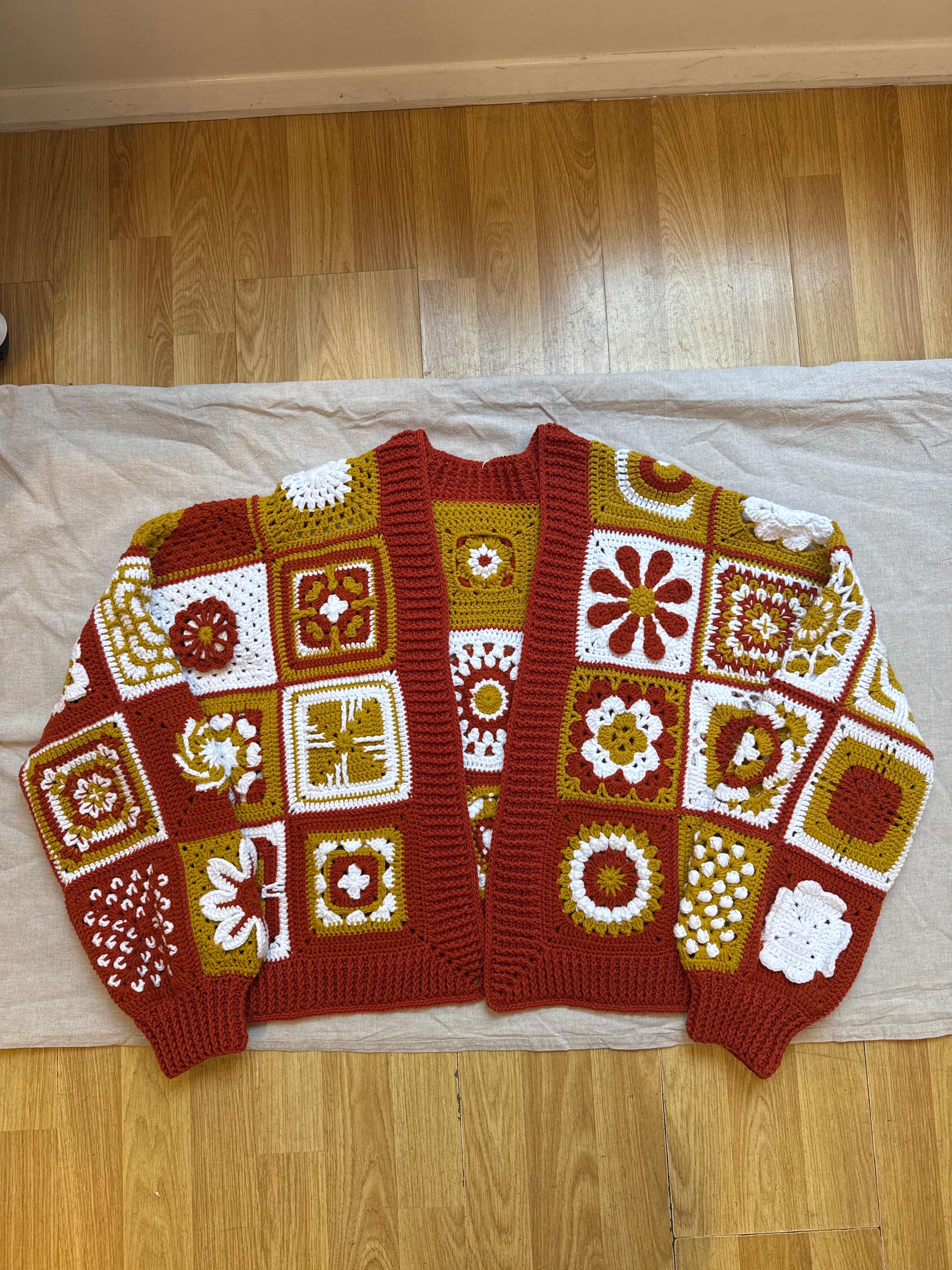 Handmade Cardigan by Ana Chic - Leyla mandala cardigan orange