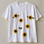 Handmade organic cotton t-shirt with crochet accents by Ana Chic