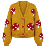 Mushroom– Chunky Wool Hand-Knitted Cardigan — handmade chunky wool hand-knit cardigan by Ana Chic